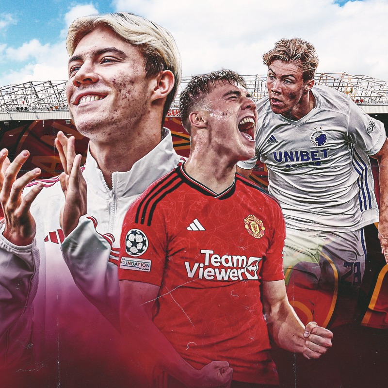 GoalNews's tweet photo. Copenhagen sold Rasmus Hojlund for £1.5m in January 2022 🇩🇰

He now returns to his boyhood club with Manchester United as a £72m player 🤑