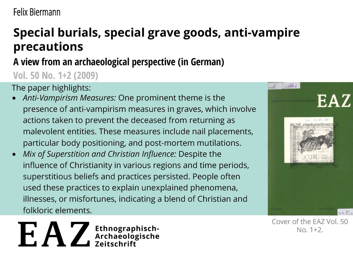 EazJournal's tweet photo. Explore the eerie world of anti-vampire measures in medieval and modern burials. These practices reflect our enduring fascination with the supernatural.
#AntiVampirism #BurialRituals #Archaeology #EAZ #EAZArchives
https://t.co/lU9UjnlaAc https://t.co/8vVLW1X5R9