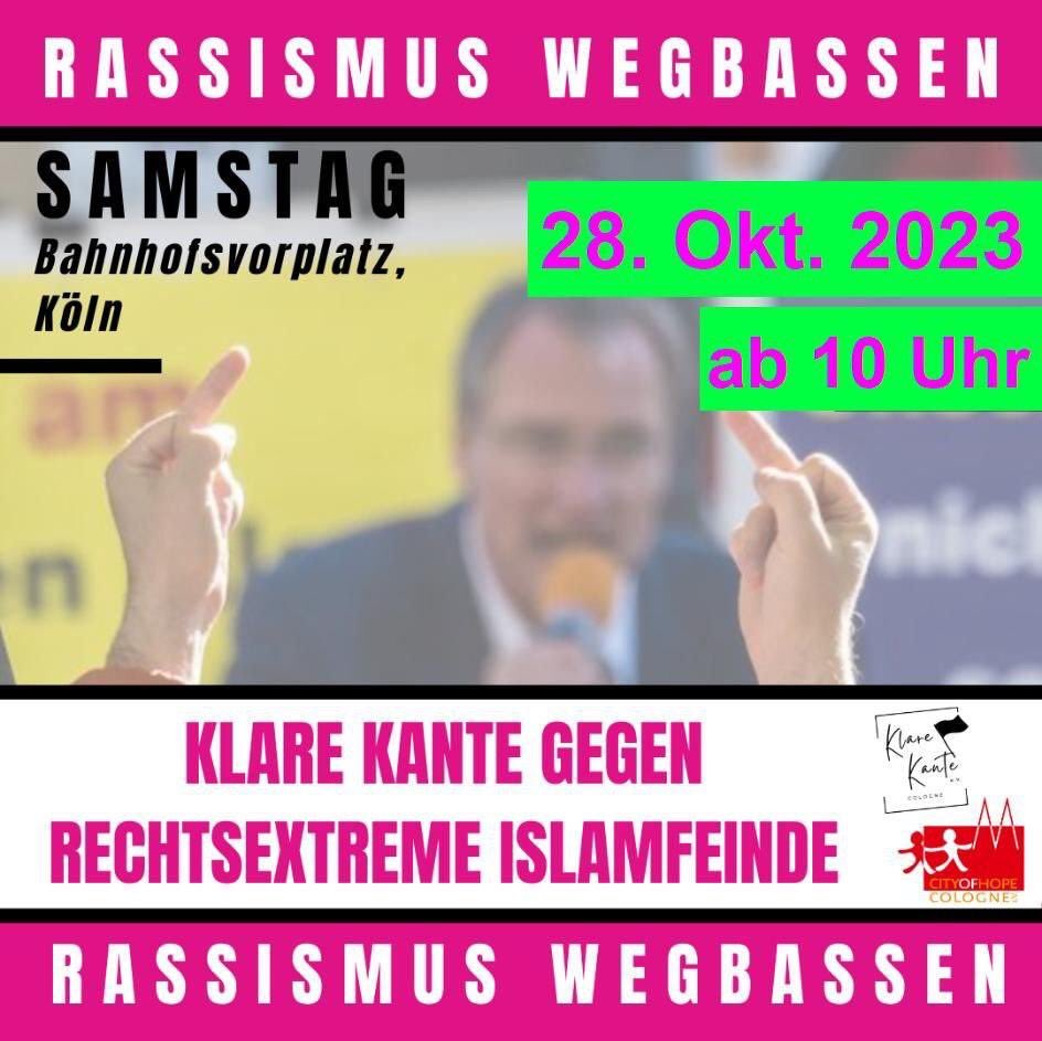 LoveGuerillero's tweet photo. 🖤❤️ ++Save The Date++
Am Samstag dem #k2810 ab 10 Uhr ist der islamfeindliche Hetzer Stürzenberger wiedermal in #Köln auf dem Bahnhofsvorplatz. Wir werden das selbstverständlich mit unserem Kommunikativen Protest nicht unwidersprochen lassen. Gerade jetzt ist es unerlässlich das gegen antimuslimischem Rassismus etwas erwidert wird denn Stürzenberger wird den #Israel_under_attack Konflikt selbstverständlich für seine rassistische, rechtsextreme, islamfeindliche Hetze instrumentalisieren und auch wenn wir #GegenJedenAntisemitismus uns klar aussprechen, werden wir keine Verallgemeinerung von Anti Muslimischer Hetze, subsumiert unter dem Populistischen Narrative ,,Politischer Islam” durch die rechtsextreme ,,Hetz Messe” von Stürzenberger und seine Schergen vereinnahmen lassen, um Rechtsextreme Deutungshoheit zu erlangen. Kommt vorbei unterstützt uns vor allem auch Menschen aus der Muslimischen Community nutzt unsere Kundgebung und gebt euch selbst eine Stimme. Unser DJ wird das ganze passend musikalisch untermalen und sorgt für die richtigen Vibes. Antifaschistischer Protest kann und darf auch Spaß machen mit Druck 😎💃🏽🕺🏽🖤❤️✊🏽
#RassismusWegbassen
#KlareKanteGegenRechts
#Arschlochsamstag
#DieDruckerHymne
@klarekante_cgn @CityofHopeKoeln @KolnOmas @KoeAntifa161 @AntifascistaBRS @watchingyou81 @yoga_and_more @OgR_Viersen @Mondschtige1