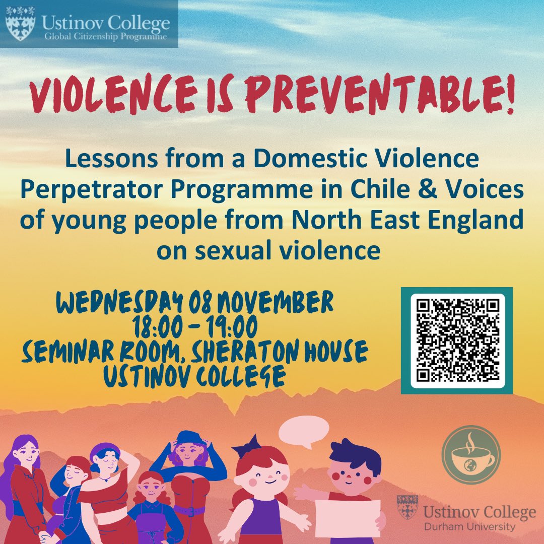 Janelle Rabe (@janelle_rabe) on Twitter photo Join us at a <a href="/UstinovGCP/">Ustinov Global Citizenship Programme</a> talk with Fernanda Chacon-Onetto on our emerging PhD findings on a domestic violence perpetrator programme in Chile and a participatory project with young people on addressing sexual violence on 8 Nov 6-7 PM Book your slot here: bit.ly/GCPviolenceisp… Join us at a <a href="/UstinovGCP/">Ustinov Global Citizenship Programme</a> talk with Fernanda Chacon-Onetto on our emerging PhD findings on a domestic violence perpetrator programme in Chile and a participatory project with young people on addressing sexual violence on 8 Nov 6-7 PM Book your slot here: bit.ly/GCPviolenceisp…
