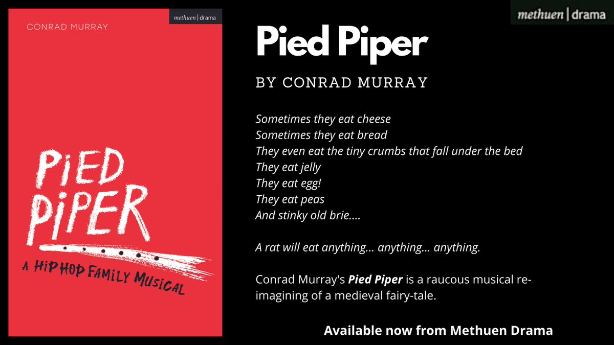 MethuenDrama's tweet photo. Happy Publication Day to @rODIUMrECORDS! 🎉
PIED PIPER is now on at @battersea_arts. Purchase your copy at the venue or online today. https://t.co/5771YHONqh