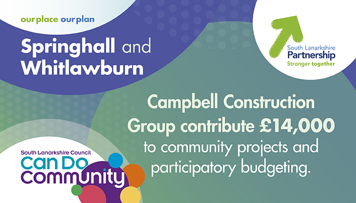 Campbell Construction Group has invested in a whole range of activities including permanent jobs, modern apprenticeships, and a community endowment fund. Most recently the company invested £14,000 in community projects and participatory budgeting. orlo.uk/zz7uw