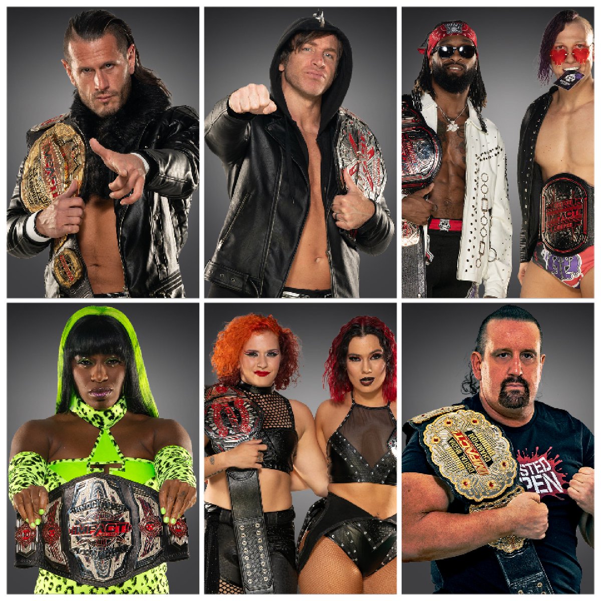 Current champions of impact wrestling post #BoundForGlory 

New additions: ABC