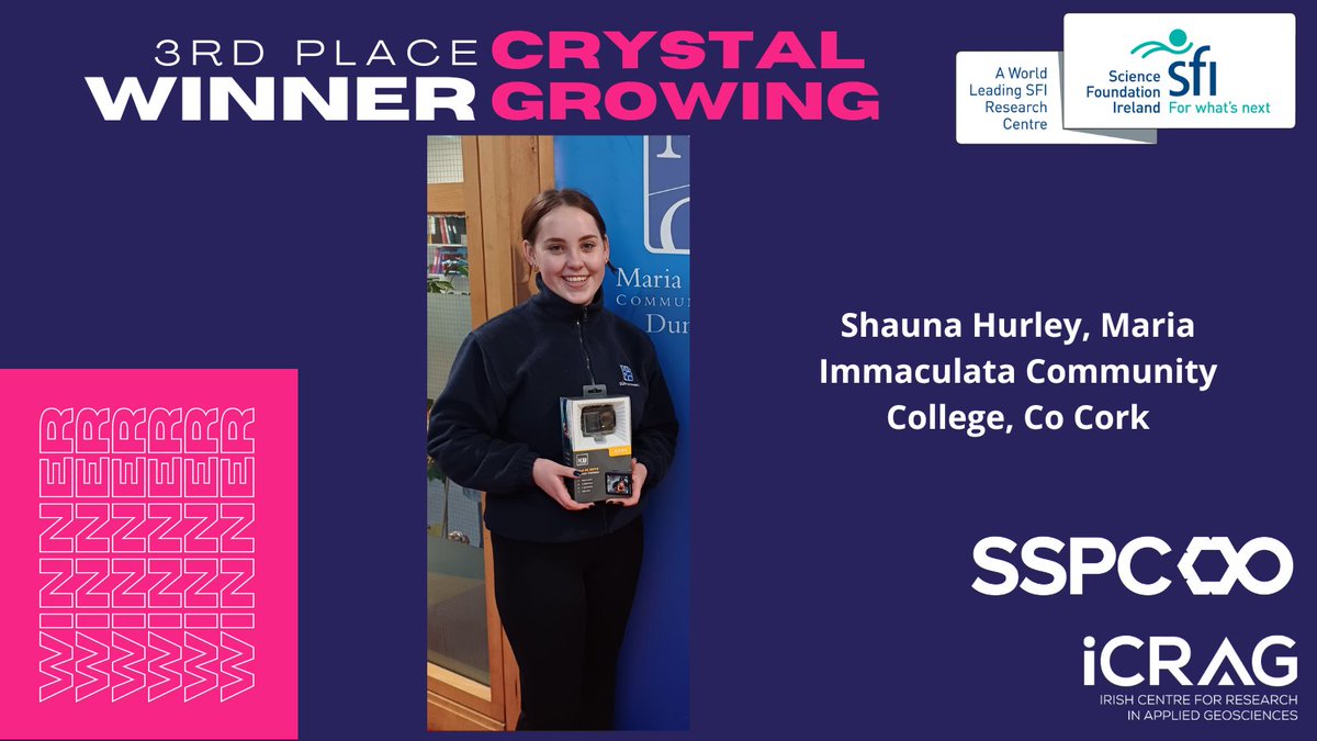 Official winners of the SSPC/<a href="/iCRAGcentre/">iCRAG Centre</a>  National Crystal Growing Competition:

3rd place, Shauna Hurley, Maria Immaculata Community College, Cork 👏

▶sspc.ie/the-national-c…

<a href="/MICCDunmanway/">MICC</a> @scienceirel