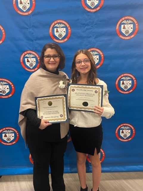 CMSSocial_Media's tweet photo. Two of Colonia Middle School’s shining stars were honored last night with volunteers appreciation awards from Mayor John McCormac! Thank you and congratulations Juliana Massimino and Ms. Mortagua. 💫⭐️ https://t.co/IOrnD0zEoA