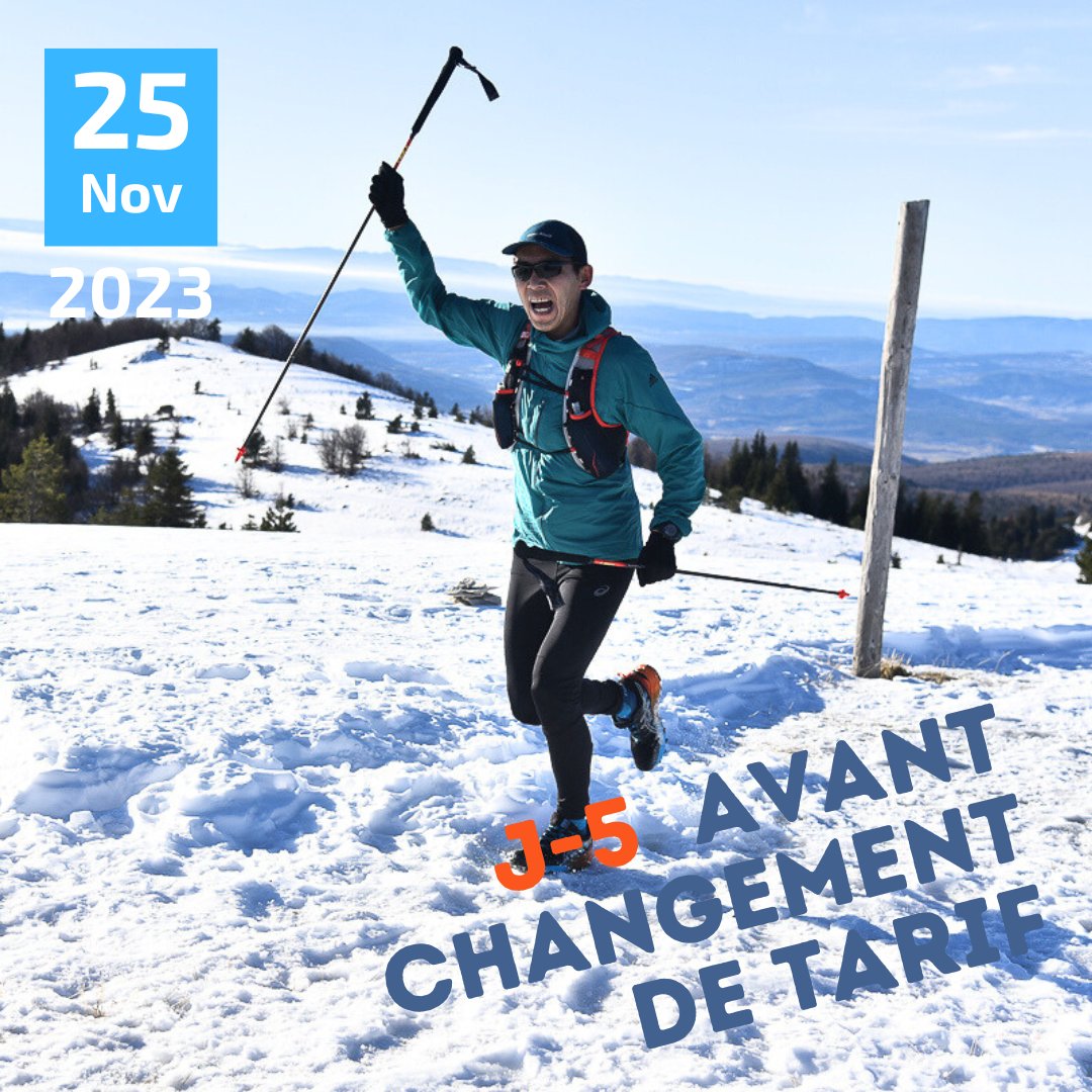TraildeProvence's tweet photo. Il ne te reste plus que 5 jours pour profiter du tarif actuel pour toute inscription au THP winter !
C'est le moment d'en profiter avant qu'il ne soit trop tard.

Dernière manche du Challenge des Trails de Provence !
25 novembre 2023
Inscription : https://t.co/wrGYR0ScXl https://t.co/rEa3nIVcSS