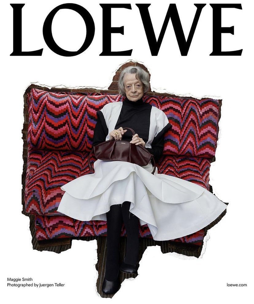 FilmUpdates's tweet photo. Maggie Smith photographed by Juergen Teller for LOEWE https://t.co/lDwhIEMrTY