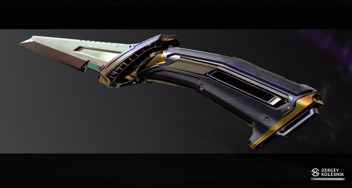 3dspicasso's tweet photo. 3D model of a Klingon dagger in https://t.co/FFZHjdzUys My concept is based on an illustration by John Eaves from Star Trek. #startrek #replica #cosplay #scalemodel #3d #3dmodeling #propmaking https://t.co/1Mdqo04kJK