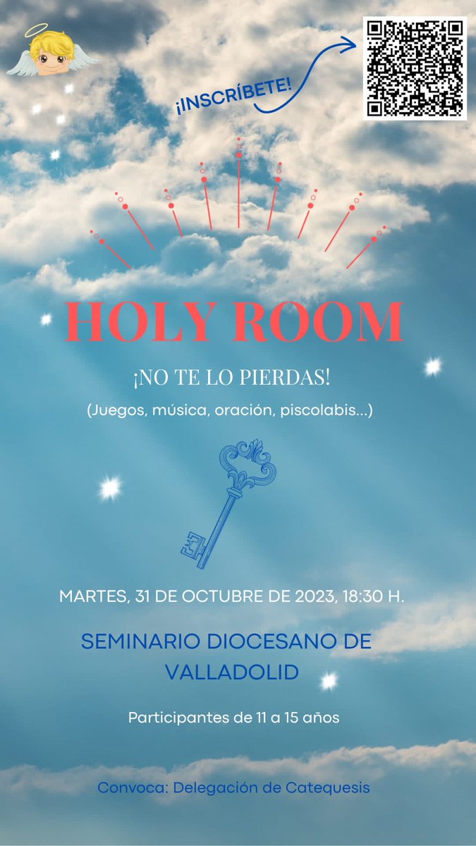 archiValladolid's tweet photo. Si tienes entre 11 y 15 años... No te puedes perder este encuentro que la delegación de Catequesis de #Valladolid ha preparado para ti. Habrá juegos, música, oración, piscolabis... Apuntate!!
El martes, 31 de octubre, a las 18:30 horas, en el @semvalladolid https://t.co/5WdkGQBmgM