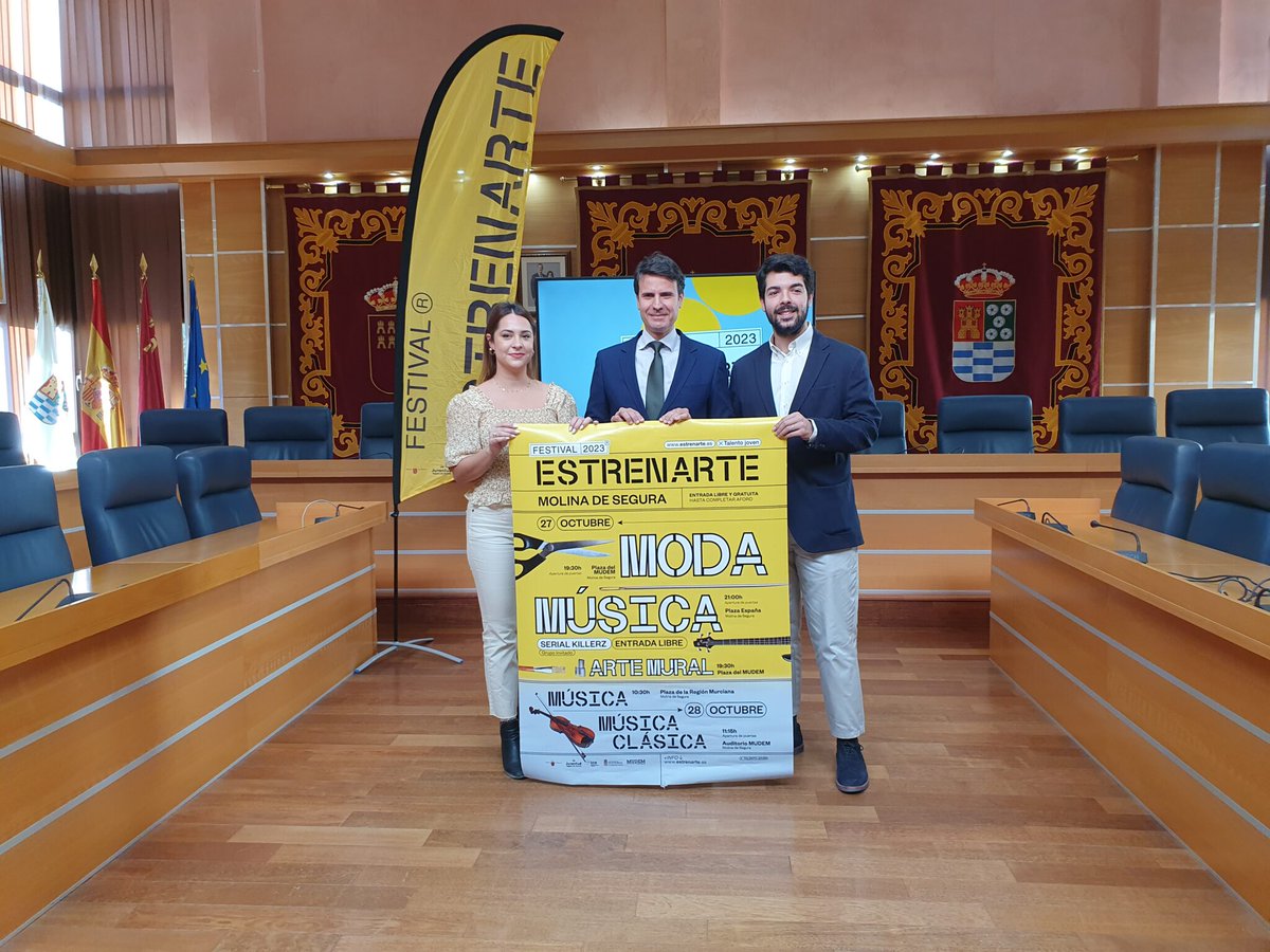 Ayuntamiento de Molina Segura (@aytmolinasegura) on Twitter photo 🎉#MolinadeSegura acoge el 27 y 28 de octubre la cuarta edición del Festival ‘ <a href="/estren_arte/">EstrenARTE</a> 2023’
🎼<a href="/juventudmolina/">Concejalia de Juventud de Molina de Segura</a> colabora con <a href="/mundojovenRM/">Mundojoven RM</a> para hacer actividades de #artemural , #moda y #música en el municipio.
portal.molinadesegura.es/molina-de-segu… 🎉#MolinadeSegura acoge el 27 y 28 de octubre la cuarta edición del Festival ‘ <a href="/estren_arte/">EstrenARTE</a> 2023’
🎼<a href="/juventudmolina/">Concejalia de Juventud de Molina de Segura</a> colabora con <a href="/mundojovenRM/">Mundojoven RM</a> para hacer actividades de #artemural , #moda y #música en el municipio.
portal.molinadesegura.es/molina-de-segu…