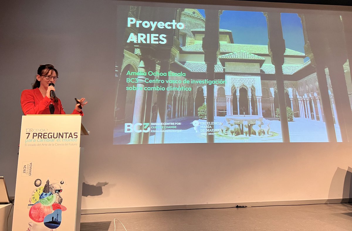 iaa_csic's tweet photo. Es el turno de Amelia Ochoa del 
Basque Centre for Climate Change (@BC3Research ) que nos habla del Proyecto ARIES que no, no tiene nada que ver con el horóscopo 👀

👉🏻inteligencia artificial y cuidado del medio ambiente.

#100xCiencia7️⃣ https://t.co/FCjAFGnQAp