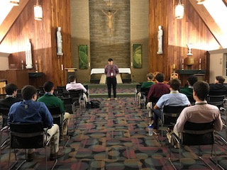 stxtigers_TFC's tweet photo. St. X would like to give a big-time THANK YOU to senior, Julian Ricketts, for speaking at our Tigers for Christ meeting this morning.  Julian encouraged us to give ourselves to God and trust that He will provide.  He added that it is often small actions that help us grow in faith https://t.co/JHPZcBZhzO