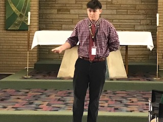 stxtigers_TFC's tweet photo. St. X would like to give a big-time THANK YOU to senior, Julian Ricketts, for speaking at our Tigers for Christ meeting this morning.  Julian encouraged us to give ourselves to God and trust that He will provide.  He added that it is often small actions that help us grow in faith https://t.co/JHPZcBZhzO