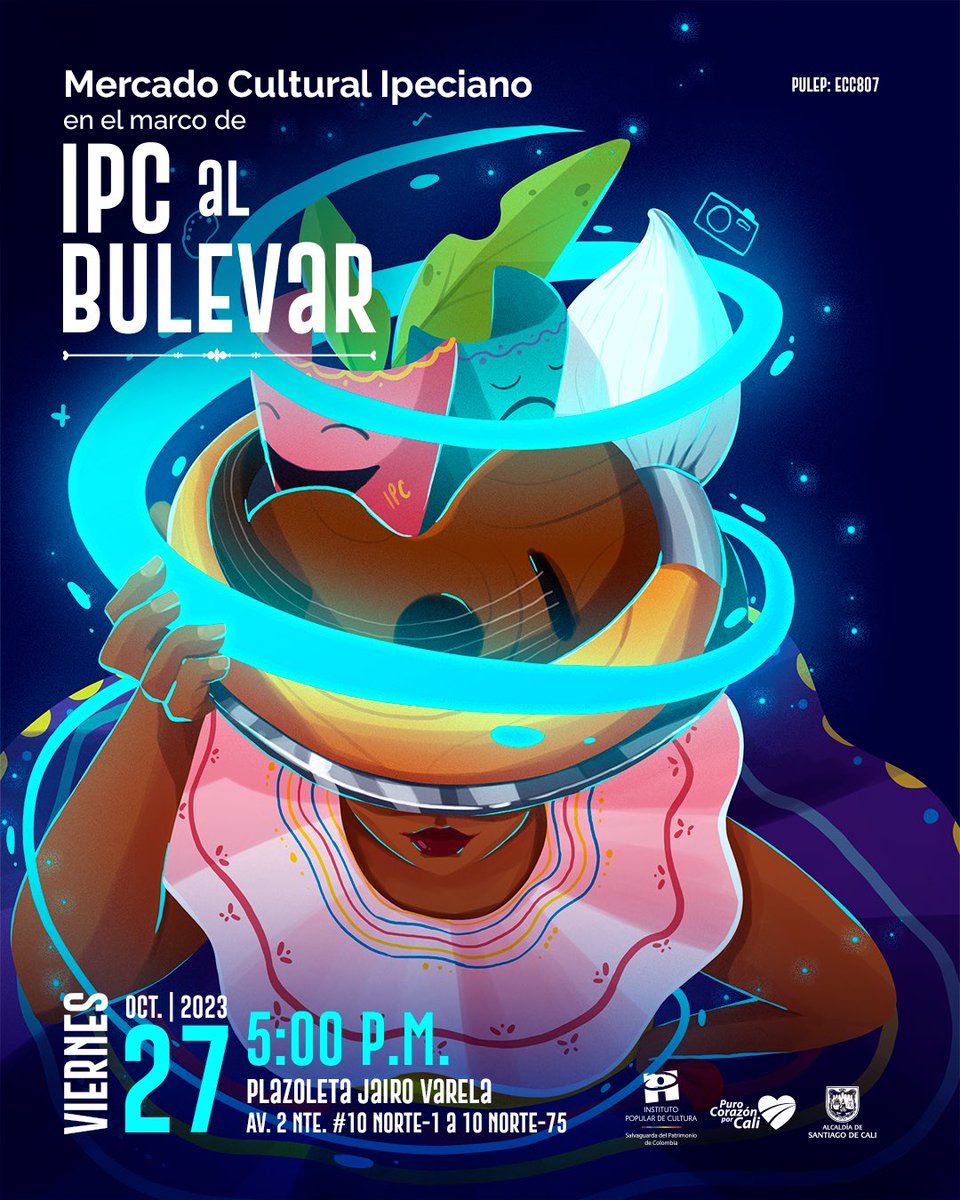IUIPCCali's tweet photo. 🤩Vení y date un borondo en la Plazoleta Jairo Varela 📍 este viernes 27 de octubre 🗓 en una nueva versión de #IPCAlBulevar, donde vivirás una experiencia inolvidable en nuestro gran evento del #MercadoCulturalIpeciano.
#UnLatidoParaSiempre 💙❤️💚 https://t.co/KrP1xsX6Td