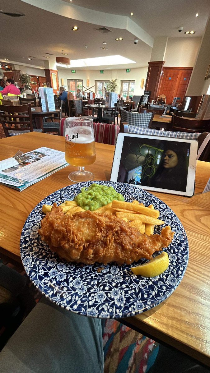 I do love a pub lunch. @WetherspoonsTA #SanMiguel #fishandchips #publunch