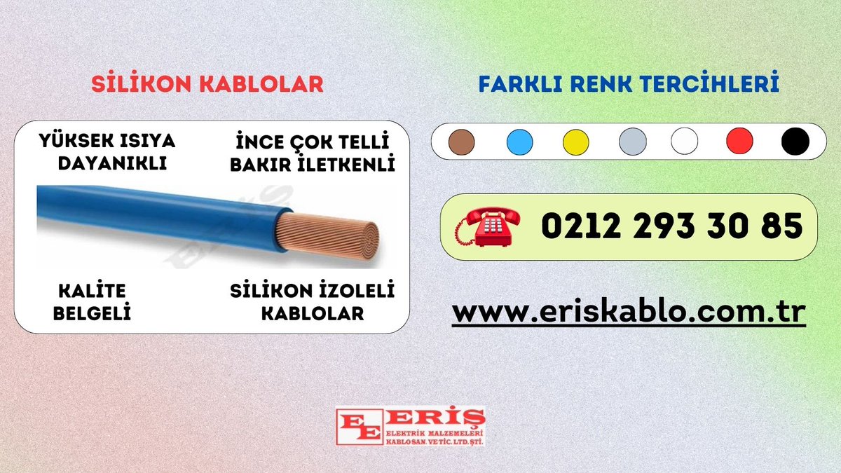 Yüksek sıcaklara dayanıklı silikon kablolarda, farklı renk tercihleriyle, Eriş Kablo olarak yanınızdayız!

#erişkablo #enerji #elektriktesisatı #silikonkablo #silikon #kablo #elektrikproje #elektrik #siafkablo #siaf #simh #karakoy #eriskablokarakoy