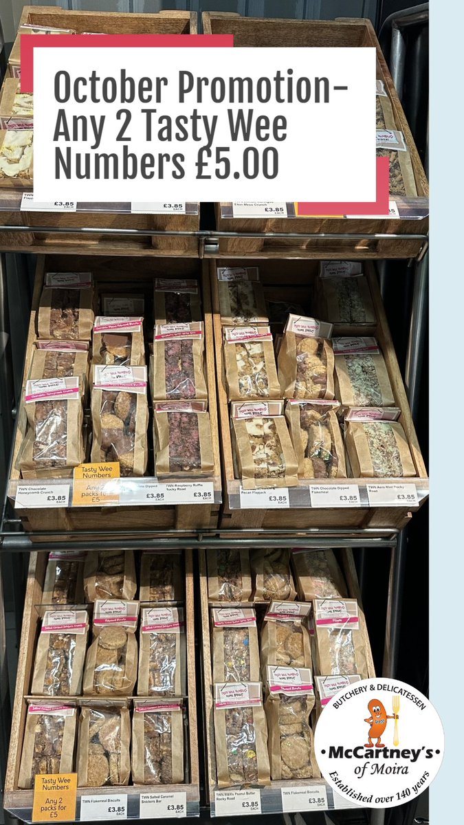 Tasty Wee Numbers is an artisan ‘free from’ bakery in Ballynahinch. They are traditional home bakers for people with specific dietary needs. All of their products are 100% gluten and wheat free. They also cater for people who are sensitive to dairy, lactose, egg, soya and sugar.