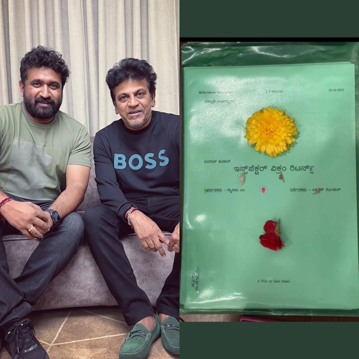 filmycorner9's tweet photo. #InspectorVikram Returns Script Pooje
Direction by #LakkiGopal
#Shivanna #ShivaRajkumar https://t.co/VYXkFbFW8p