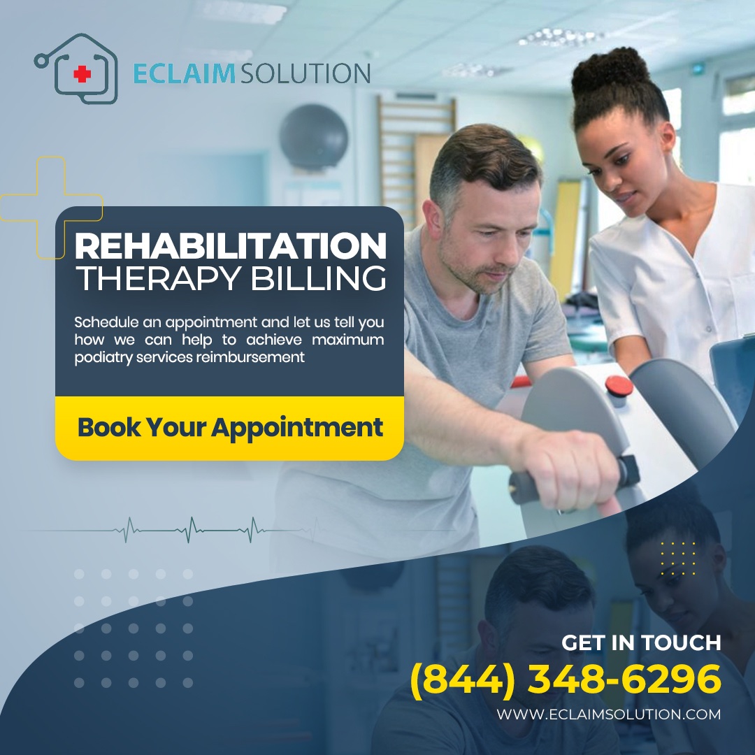 eclaimsolution's tweet photo. Revolutionize Your Rehabilitation Therapy Billing with eClaim Solution! 🚀 Our specialized services ensure seamless billing, so you can focus on what you do best – patient care. Discover the future of billing with us! 💼🏥 #RehabBilling #eClaimSolution #ECS #HealthcareBilling https://t.co/CHaKFywz2i