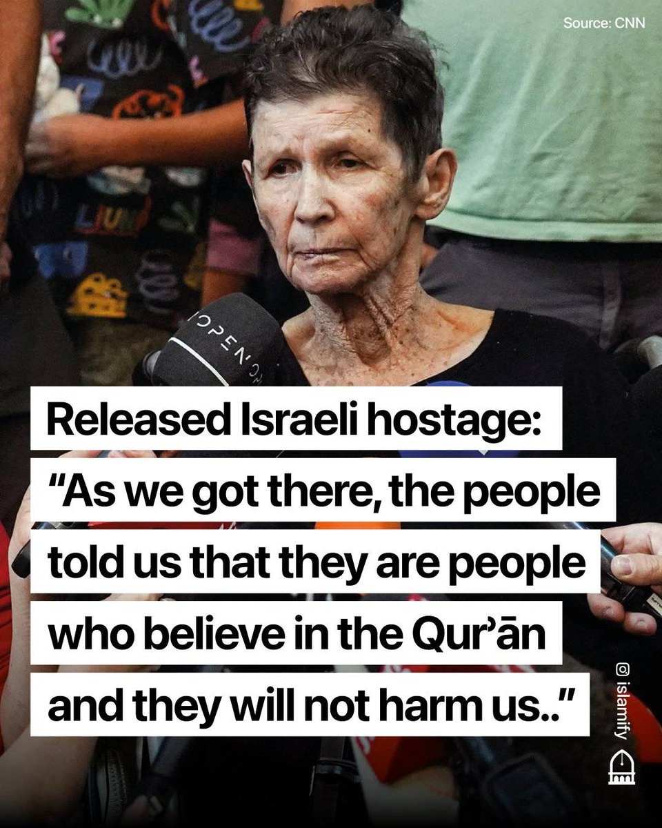 <a href="/jacksonhinklle/">Jackson Hinkle 🇺🇸</a> Reporter: "Why did you shake hands with the Hamas fighters when they released you?"
Released Israeli woman Yocheved Livschitz: "Because they treated us very nicely."