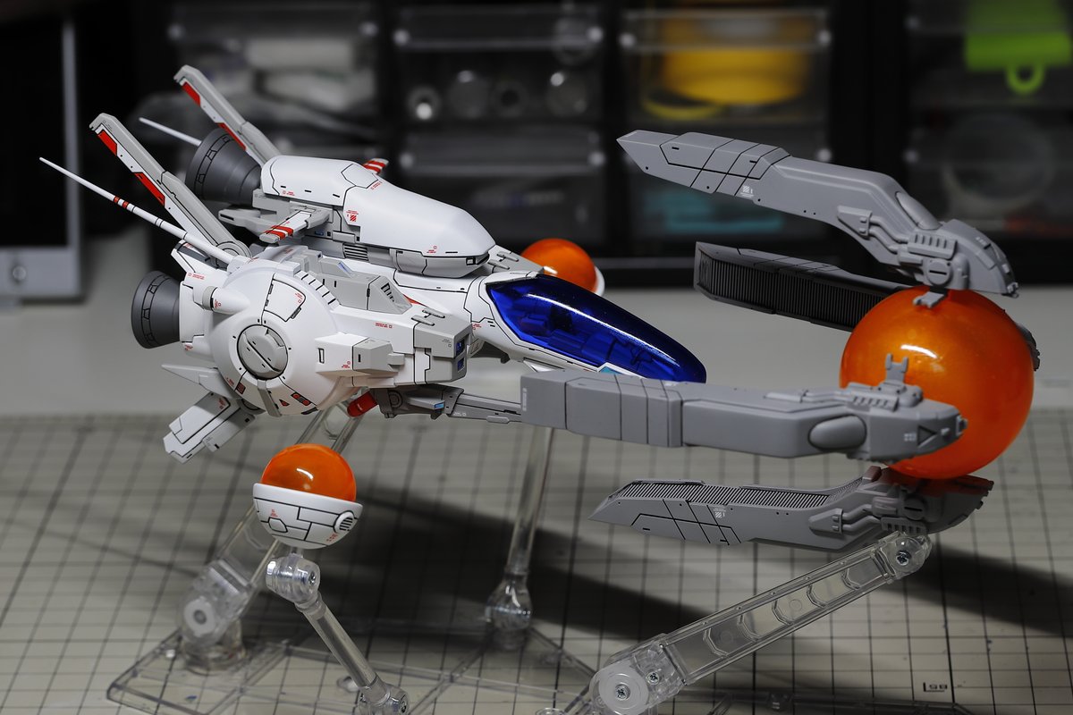 abusan333's tweet image. R-TYPEシリーズより、1/100 R-9C&quot;ウォーヘッド&quot;完成しました！生体コンピューターユニット”エンジェルパック”もしっかり再現！R-9Aより一回り小さく製作しました。カラーリングもR9Aを踏襲しつつ派手過ぎないように落ち着いた仕上げにしました。3Dプリント出力品です。

#突き抜ける最強
#RTypeFinal2