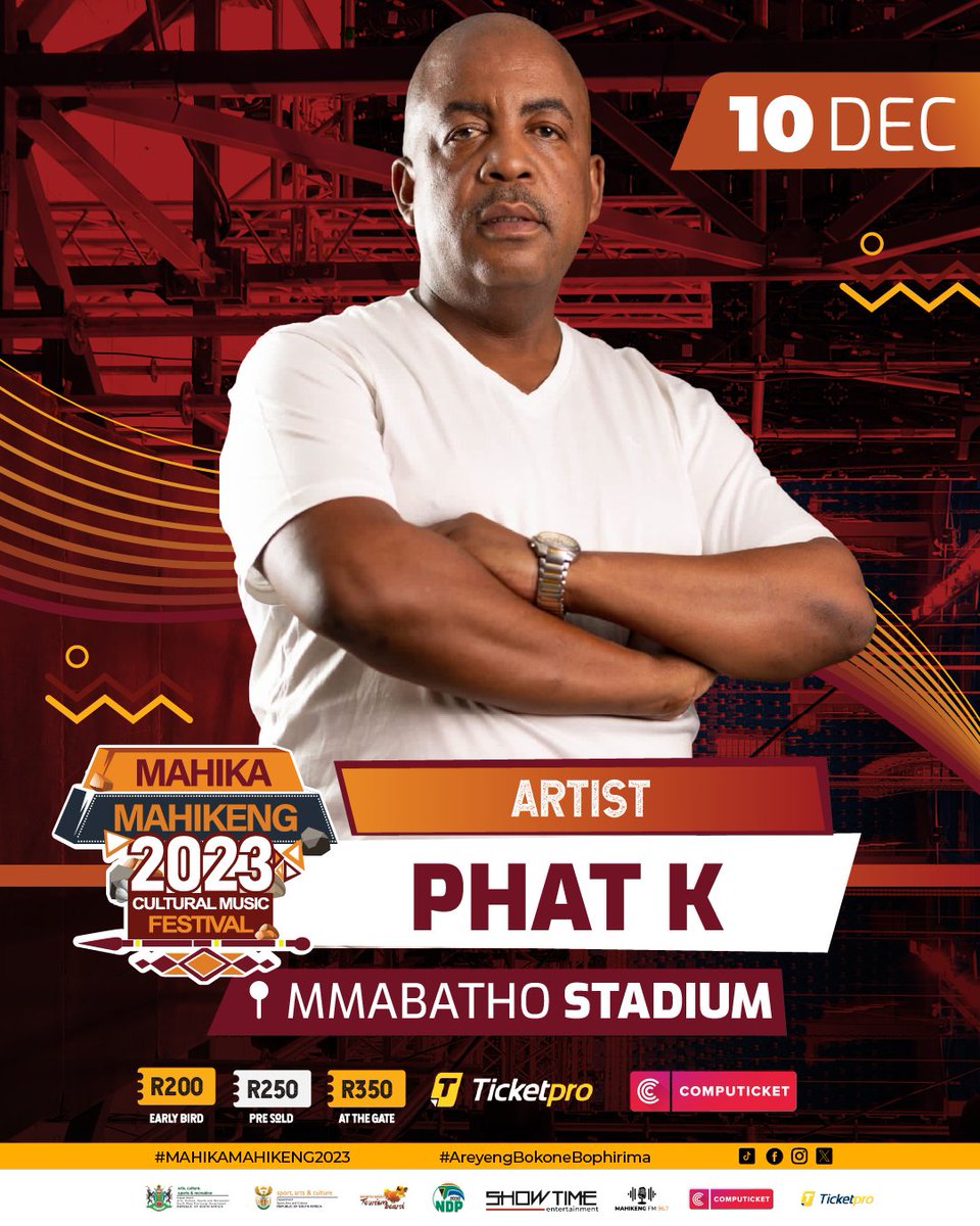 💃🏾🕺🏾Mahika Mahikeng e tla bo e bontsha lefatshe gore re groova jang! <a href="/djphatk/">#REP-018.</a> o tla tlhomamisa gore re bina bosigo jotlhe ka tatso e proudly South African!  A o na le tekete ya gago? O se swabe ga di fedile. Tickets: bit.ly/3rILi7v