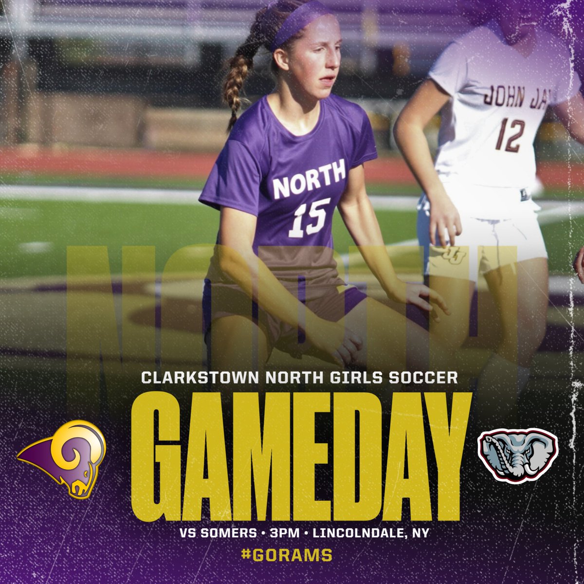 It's Game Day! Class AA Sectional Playoffs - Quarterfinal 🆚Somers ⏰3pm 🏟️Lincolndale, NY @CHSNAthletics #GoRAMS🐏 #NorthGirls⚽️