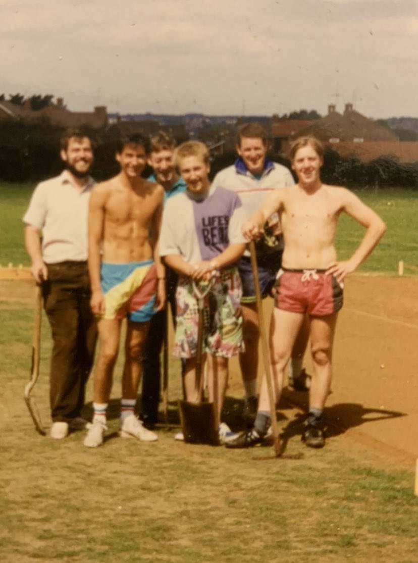 OfficialGHCC's tweet photo. Relaying the new square in 1990.

We are saddened to hear the passing of former GHCC member Neil Billingham, our thoughts and prayers are with his family and friends during this difficult time.

Left to right: Bentos, Tommy Banks, Dave Parbery, Antony Oxley, Trev McAll and Neil. https://t.co/ZkJxD5XYkm