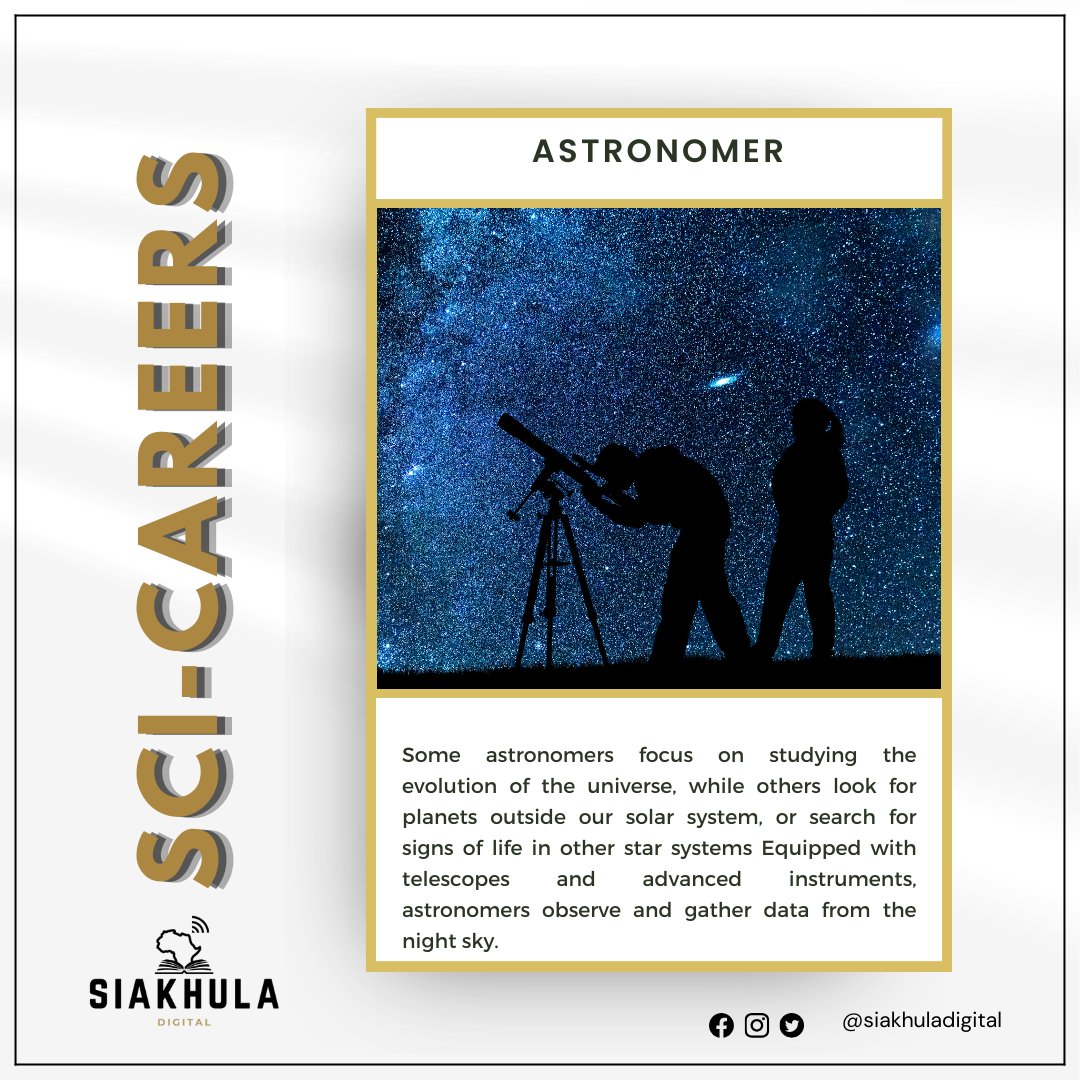 Ready to dive into the cosmos? Astronomy is your ticket to exploring the universe's secrets. ✨ 🔭 #Astronomy #TuesACareerDay