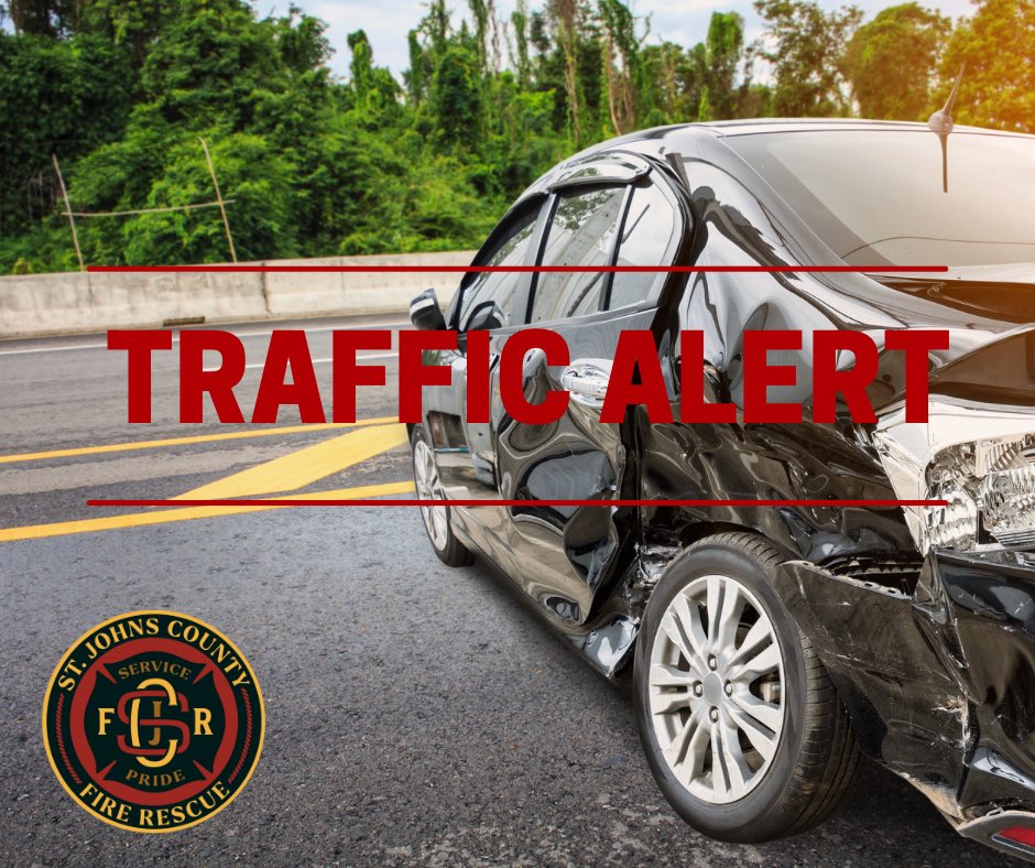 ****TRAFFIC ALERT**** SJCFR has responded to a multi- vehicle accident at MM318 southbound on Interstate 95, near State Rd 16. Expect heavy traffic delays in the area. For lane closure updates: flhsmv.gov/fhp/traffic/li…