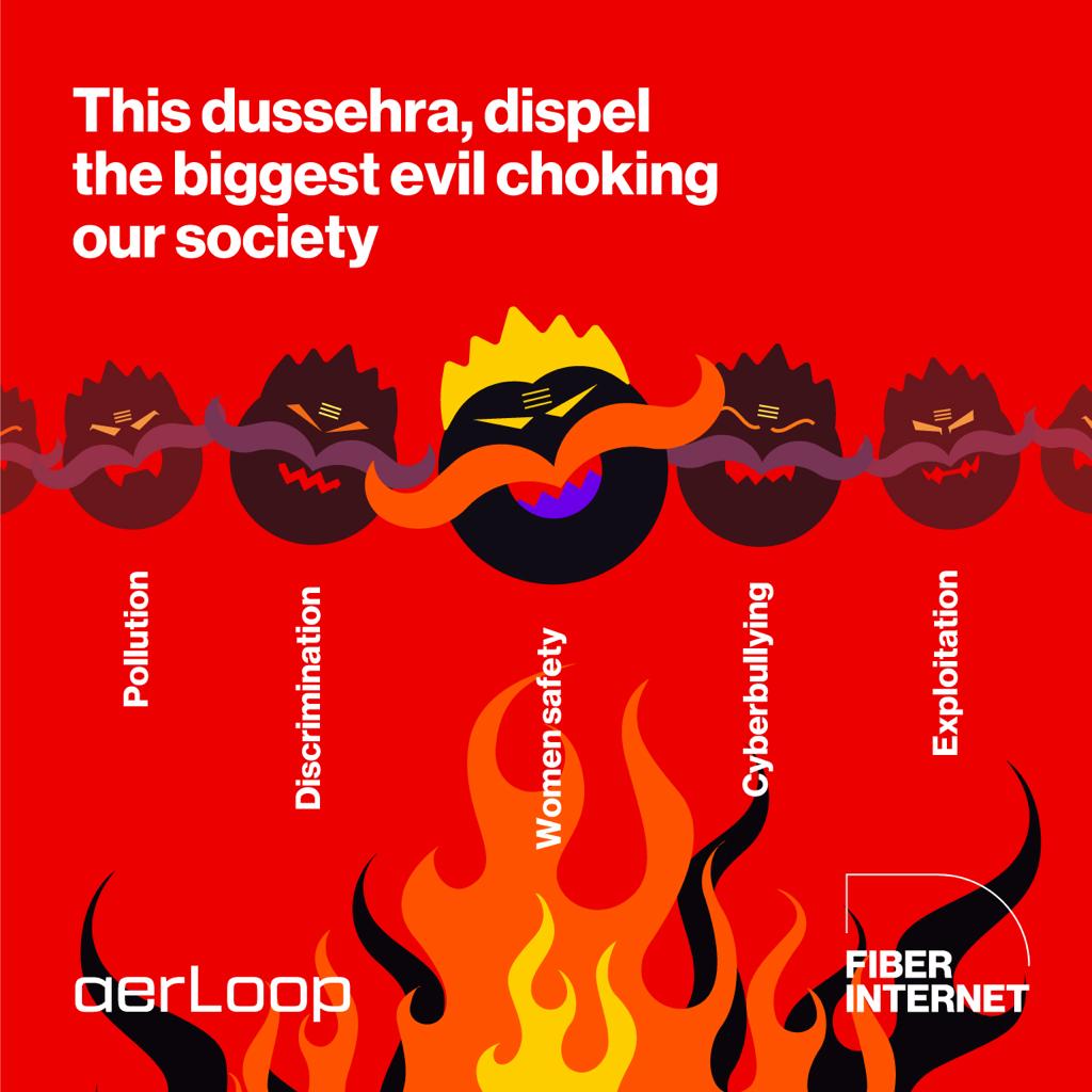 aerLoopofficial's tweet photo. This Dusshera, come together and conquer the shadows of societal issues with the power of aerLoop fiber Internet.

#aerloop #internetservice #internet #dusshera #wifi #broadband #isp #technology #internetserviceprovider #india #service #ott #ottplatforms #newbroadbandservice https://t.co/ZvEajnUTkJ