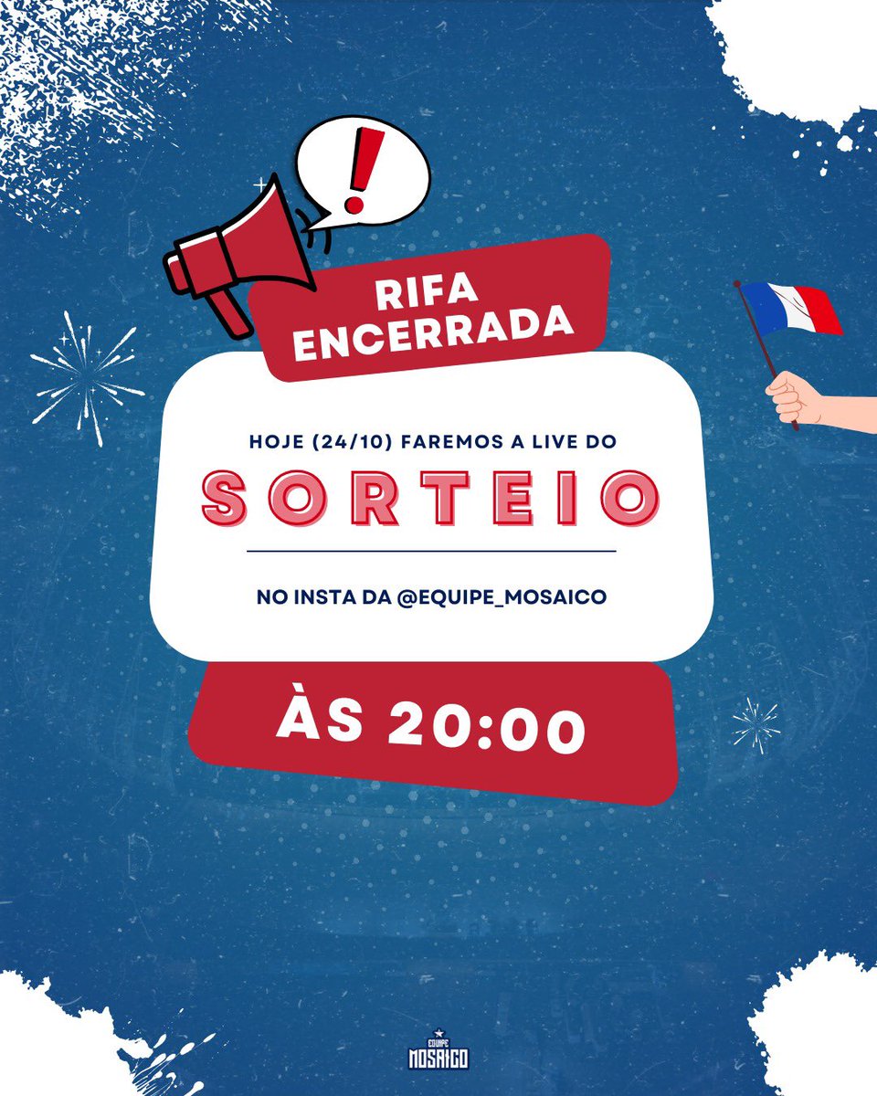 Conseguimos 100% Nação Tricolor 

Gratidão por acreditar em todos nós que fazemos parte da <a href="/equipemosaico/">Equipe Mosaico</a> 

Atenção ao sorteio hoje as 20 horas 

🇫🇷🦁

<a href="/FortalezaEC/">Fortaleza Esporte Clube 🦁</a>

 #FortalezaEC #equipemosaico