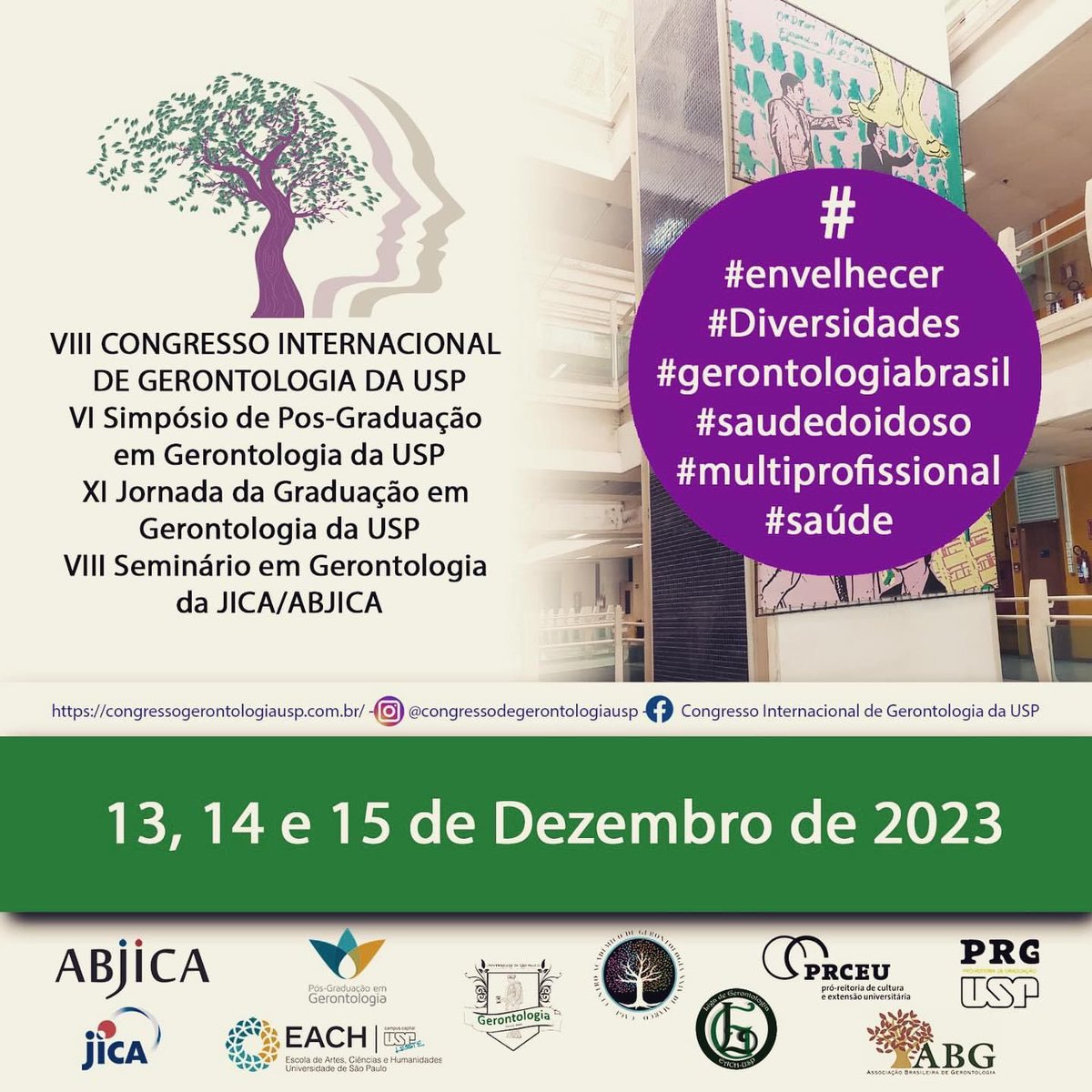 abjica's tweet photo. Divulgamos VIII Seminário em Gerontologia da JICA/ABJICA nos dias 13, 14 e 15 dezembro 2023. Maiores informações clique https://t.co/ri4fs49llL https://t.co/IIrOiJ9mW8