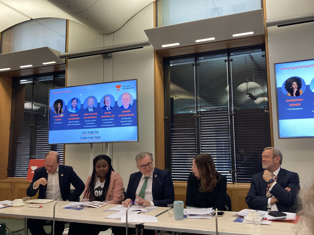 Our brilliant #ONEActivist @adenikebam was in parliament this morning, speaking on a panel about her experiences at the launch of #Hunger2Health, a new plan to turn the tide on global hunger and malnutrition 📢