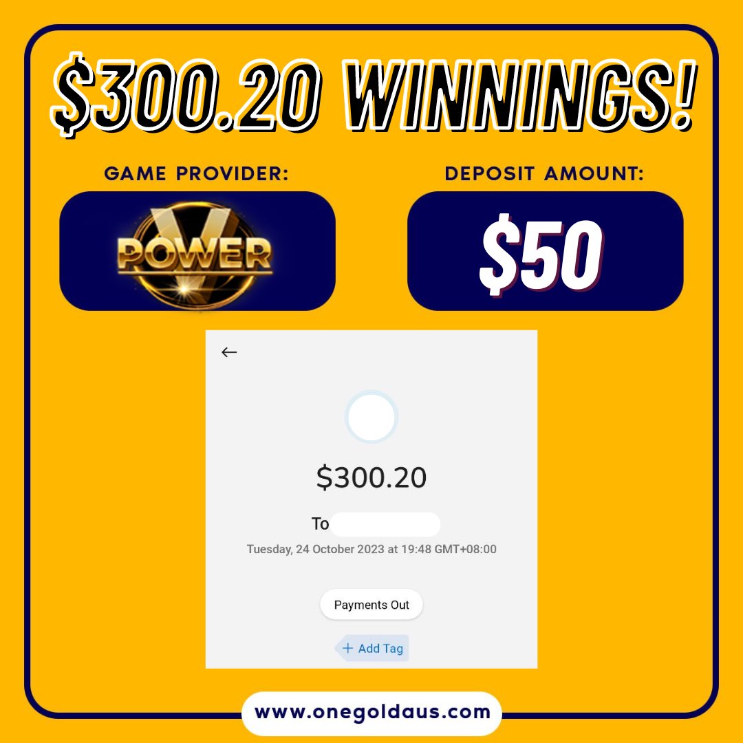OneGoldAus's tweet photo. 🎉HALL OF FAME🎊

⚡️Game platform : VPOWER
☄️Game : JINQIANWA
✔️Deposit amount : $50 + VPOWER SUPER BONUS
💲Winning amount : $300.20

Congratulations to our winner 🏆

🌐Play now : https://t.co/Hhxcr3RdQ7
📞 Whatsapp : https://t.co/WmJCtcIKVo https://t.co/WkFGxPO0Sk