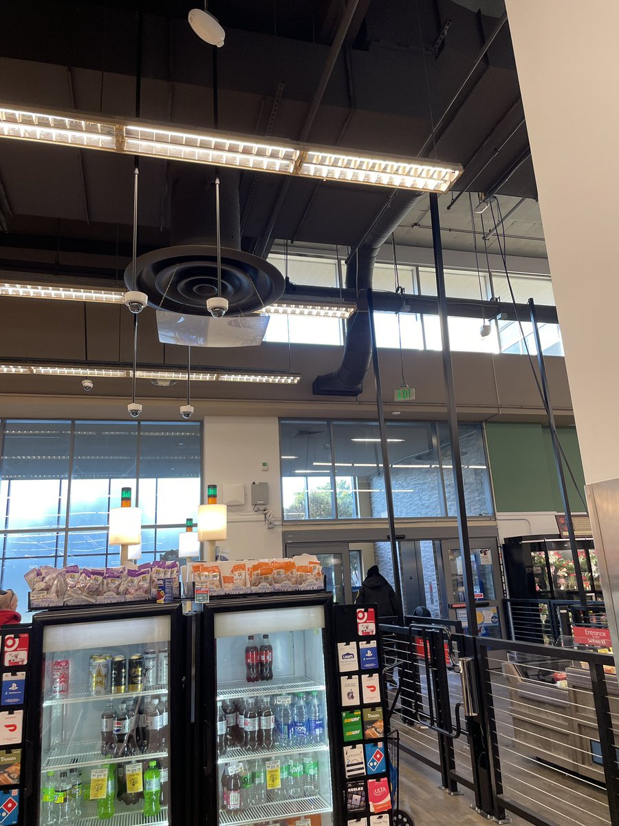 SWDCnewsies's tweet photo. New exit system at Safeway on 4th st. Security cameras installed over checkout lanes too. https://t.co/CmWtaDs6ge