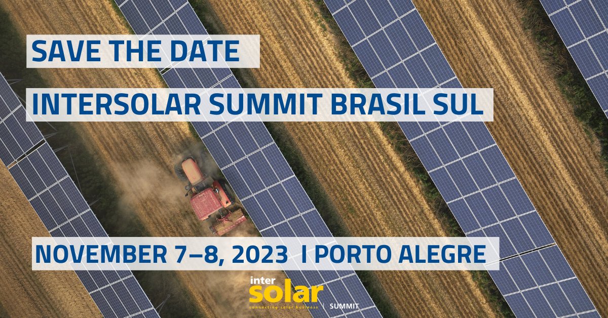 The Intersolar Summit Brasil Sul will debut this year! Join us in Porto Alegre to learn about PV + Storage for Agriculture and Offgrid. We look forward to seeing you. bit.ly/46z7ksx #Intersolar #Brazil #PortoAlegre #AgriculturalPV #Offgrid