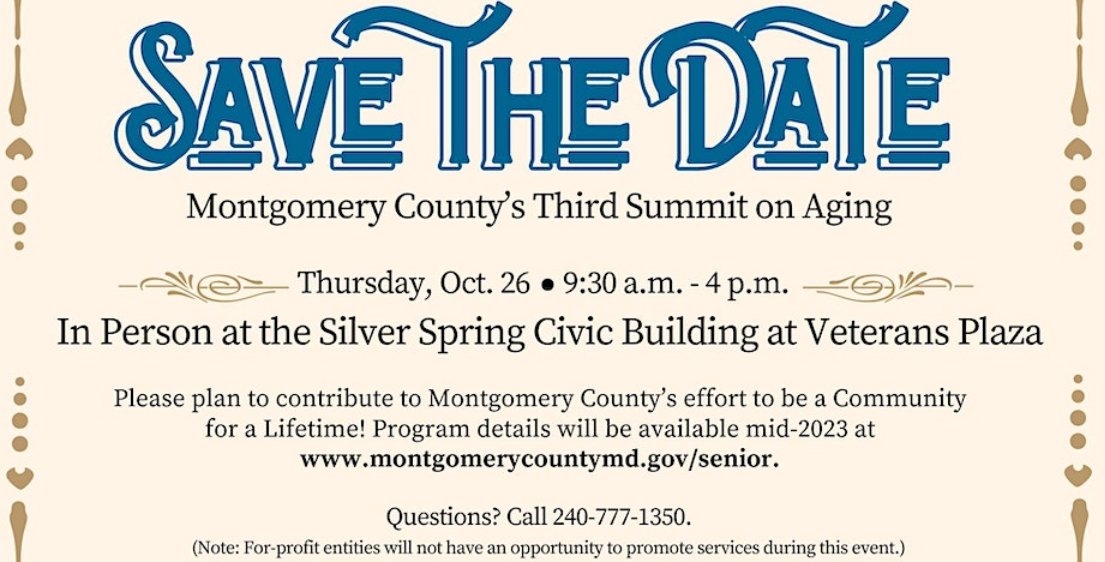 The 3rd Summit on Aging will take place on Thursday. The event is an opportunity to help envision the County as a "Community for a Lifetime." While in-person reservations have filled the event, interested residents can participate virtually.

Learn more ➡️ ow.ly/W8iX50Q07vX