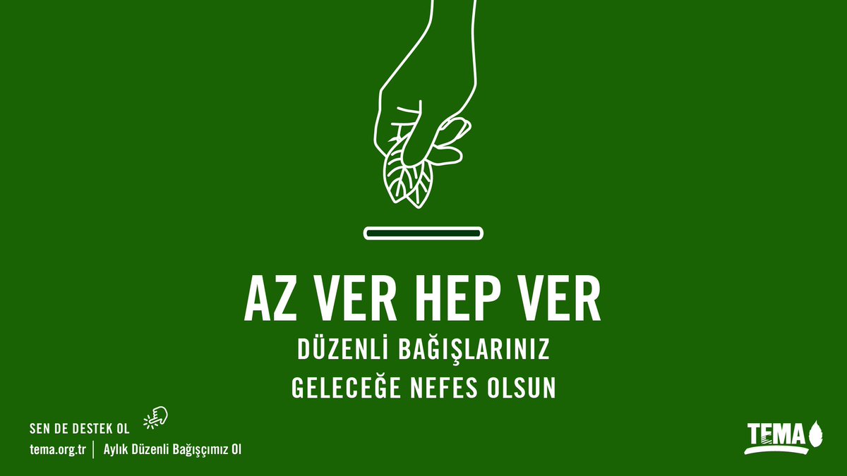 🌳 Düzenli bağışlarınız geleceğe nefes olsun!

Her ay düzenli olarak yapacağınız bağışlarınızla Vakfımız tarafından yürütülen; başta toprak olmak üzere tüm doğal varlıkları koruma, eğitim ve farkındalık çalışmalarına katkı sağlayabilirsiniz.

Daha yaşanabilir bir gelecek için az