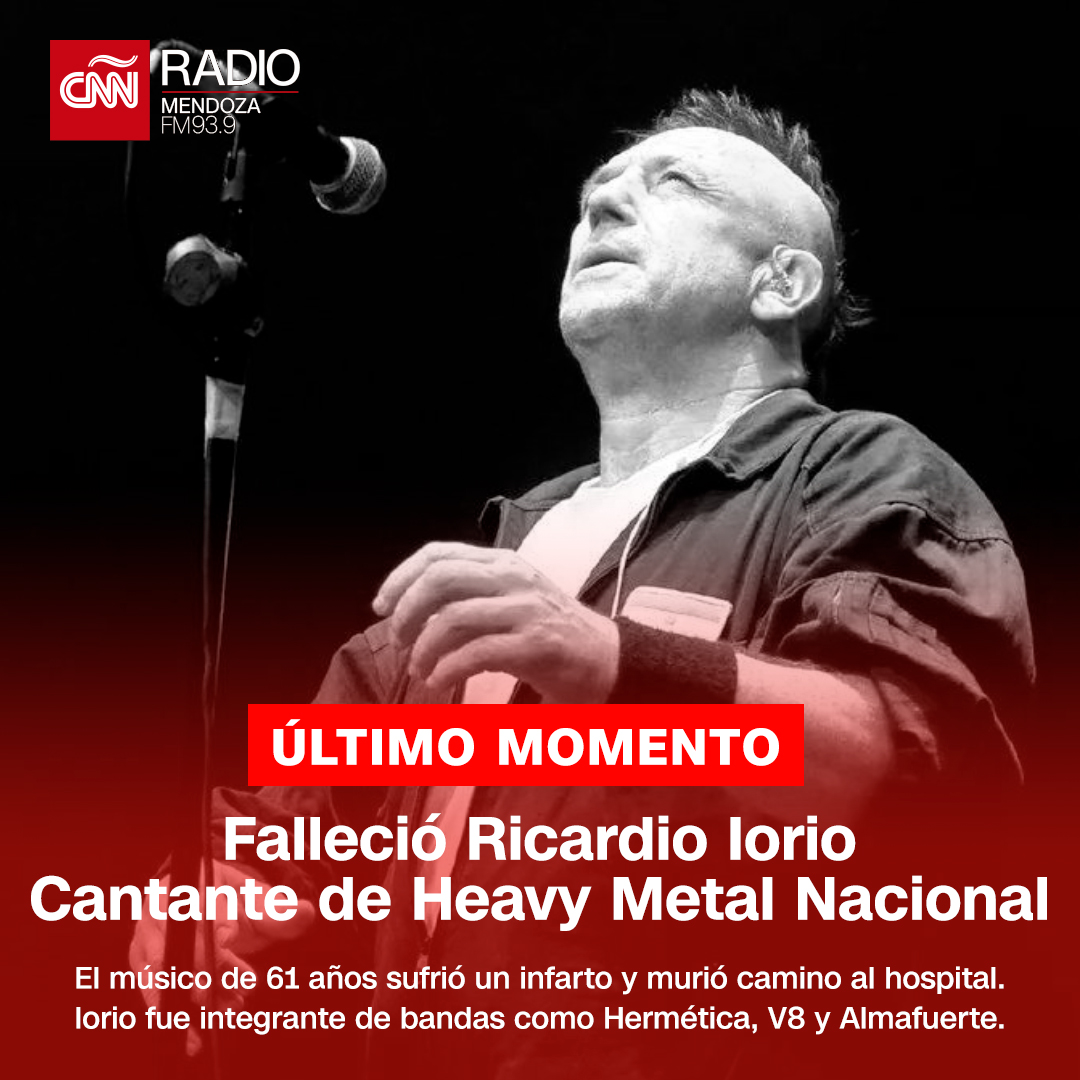 Ricardo Iorio a sus 61 años murió camino al hospital de Coronel Suarez, luego de sufrir un infarto.

🎤 El 29 de septiembre sacó su último sencillo “Calle, Vereda y Cordón”, el cual se puede escuchar en todas las plataformas digitales.