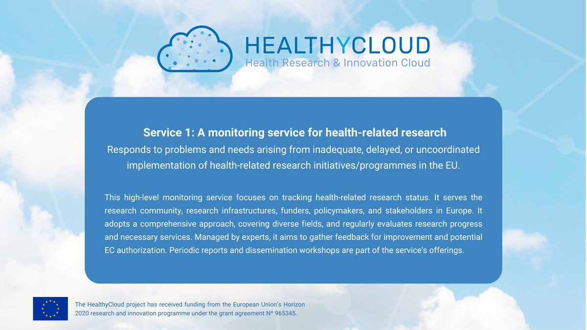 HealthyCloudEU's tweet image. Let us know your feedback on implementing #monitoringservice in health-related research initiatives in the EU by 3 Nov!
➡️ow.ly/qke850Q0788

@EoscLife @eupatientsforum @iacs_aragon @ECRIN_ERIC @BBMRIERIC @ELIXIREurope
#healthdata #personalisedmedicine #datamonitoring
