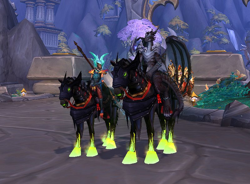 Rhage922011's tweet photo. True love. Double mount drop for the Headless Horseman's Mount for me and the hubby. @Warcraft https://t.co/boyFwBuRVe