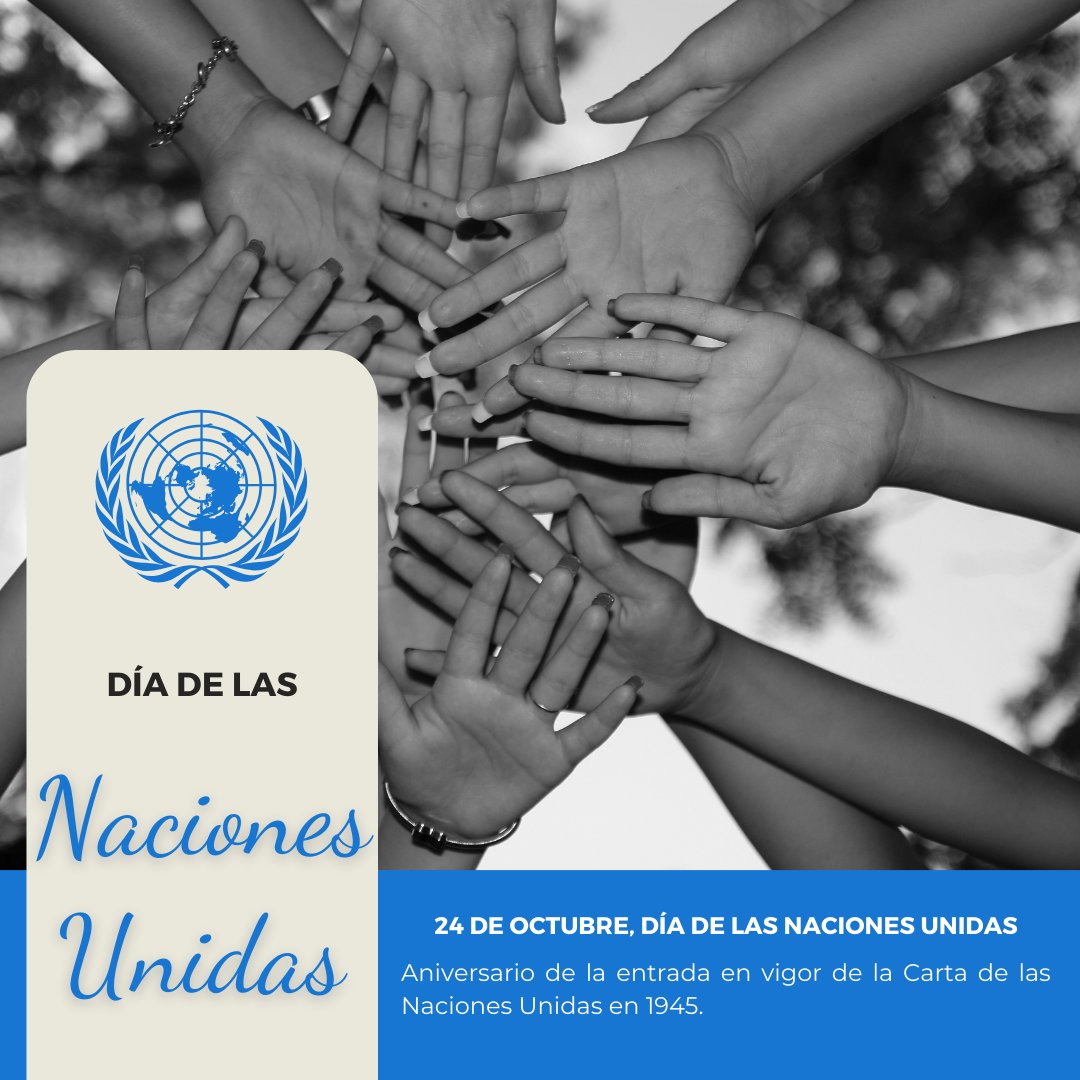 obav_agro's tweet photo. #24Octubre | Se conmemora el aniversario de la entrada en vigor de la Carta de las Naciones Unidas en 1945. Fecha importante para reflexionar sobre el trabajo conjunto por un mundo más pacífico, justo y sostenible 🌎💙 
#DíadelasNacionesUnidas https://t.co/cv8hM5GshR