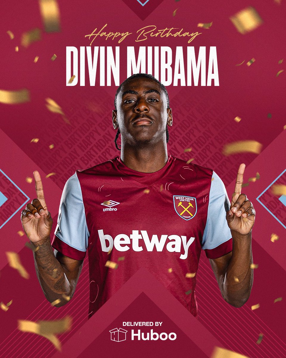 Happy birthday, Divin 🎉

#WHUFC | <a href="/huboofulfilment/">Huboo</a>