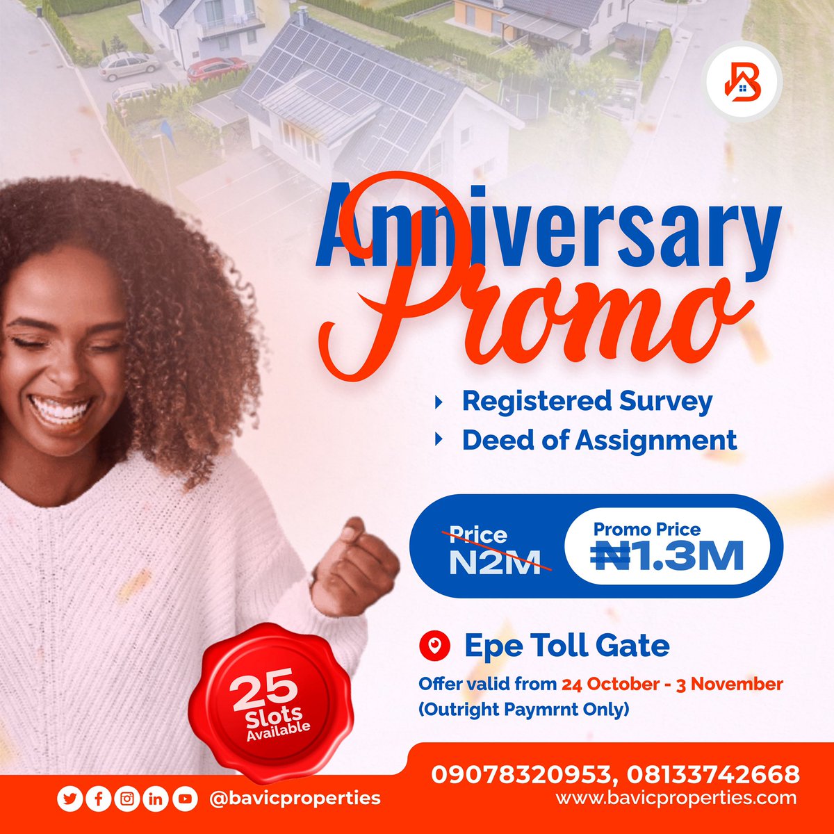 🎉 ANNIVERSARY SALE PROMO 🎉
Celebrate with us as we mark a special milestone! we're offering an exclusive anniversary sale at Epe Toll gate. Experience endless possibilities of this prime location at an unbeatable price of just 1.3M per plot! #AnniversarySale #EpeTollGate #Lago