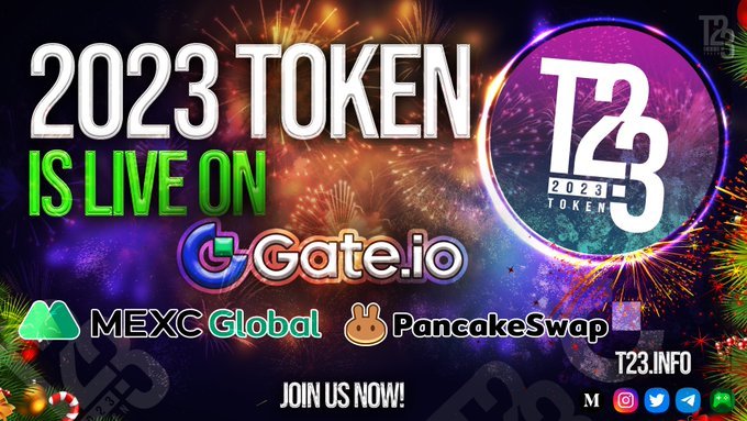 2023Token's tweet photo. 2023TOKEN🔥 

T23 is available on:
@gate_io, @MEXC_Global n&amp; @PancakeSwap

JOIN NOW! 
▪️ https://t.co/698Gt9uRP6 
▪️ https://t.co/Z2BWz76hA1 

#Crypto #P2E #cryptocurrency #T23 #Play2Earn https://t.co/0YiOfbRbd5