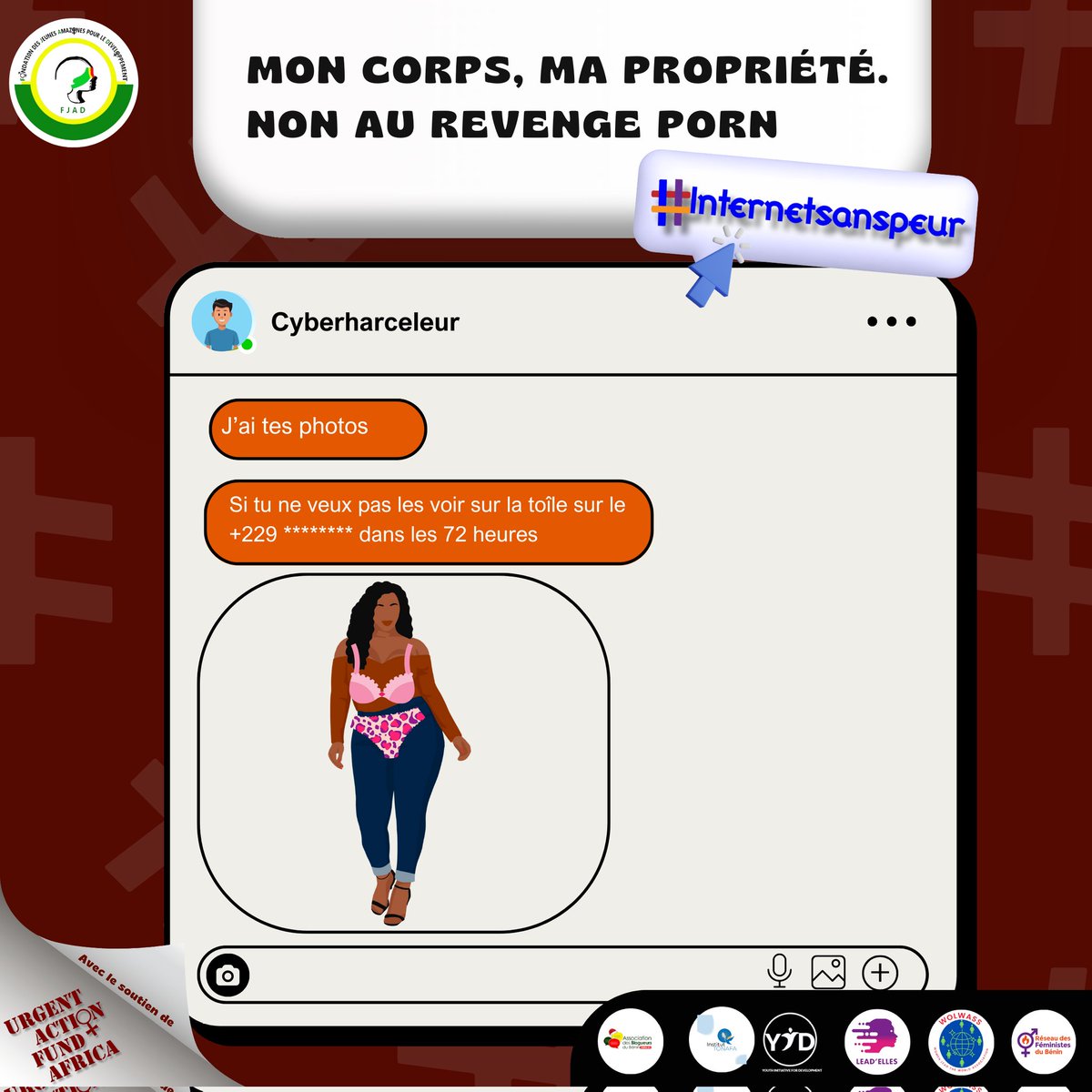 WOLWASS's tweet photo. La campagne de sensibilisation et de dénonciation du cyberharcèlement se poursuit. Ne cédez surtout pas aux chantages. DÉNONCEZ!
@ab_benin
@FjadLe @LeadElles @YouthInitiativ6 @ab_benin https://t.co/OE9ZmlAszp