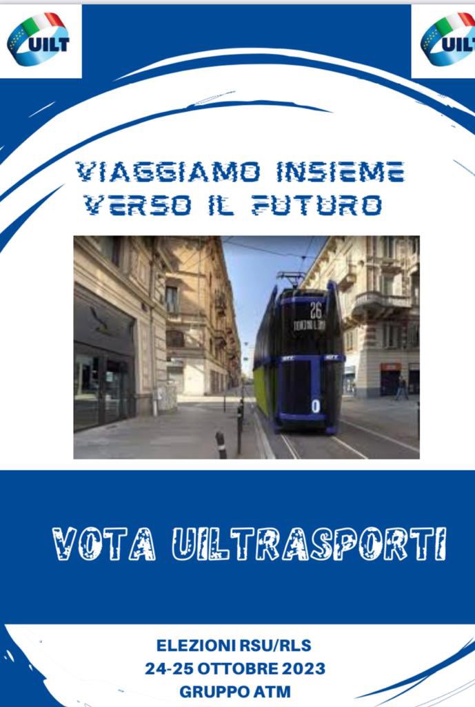Elezioni RSU/RLS Gruppo #ATM .
Partecipa al voto, SCEGLI IL TUO FUTURO, SCEGLI I TUOI RAPPRESENTANTI! 💙💙
VOTA LISTA UILTRASPORTI
<a href="/UilMilanoLombar/">Uil Milano Lombardia</a> <a href="/Uiltrasporti_N/">UILTRASPORTI</a> #RSU