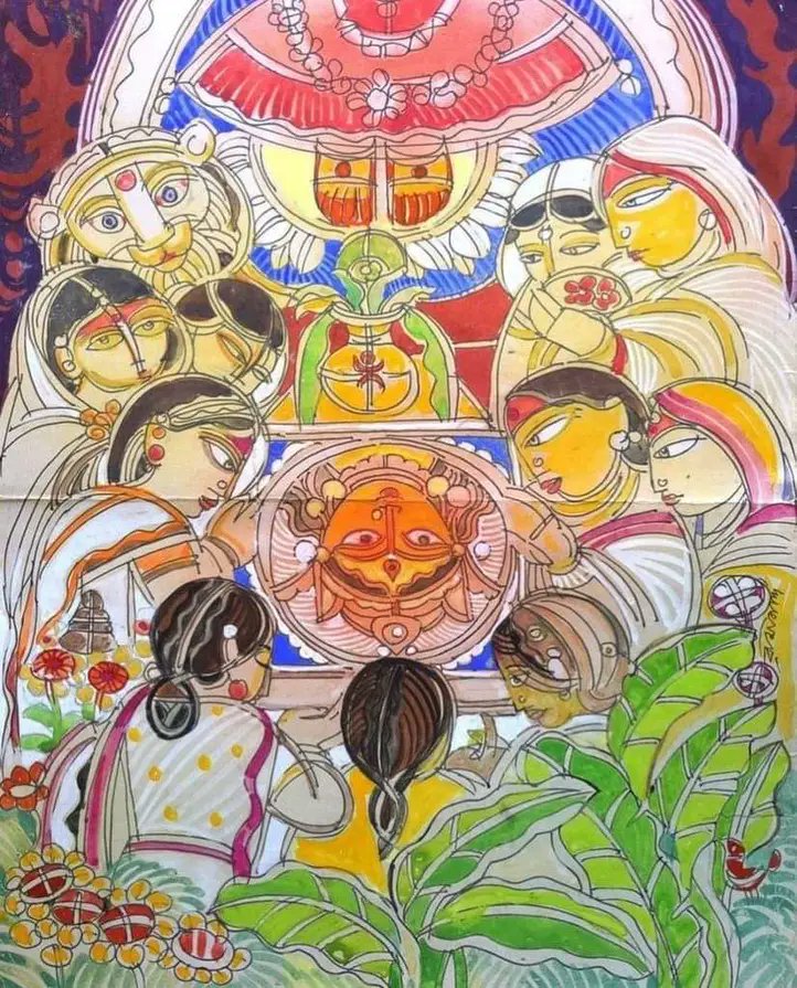 What a beautiful art! 
Showing the Darpan Visarjan of Uma.
Artist - Anirban Mukhopadhyay.

আবার এসো মা....
#DuggaDugga 
#BijoyaDashami