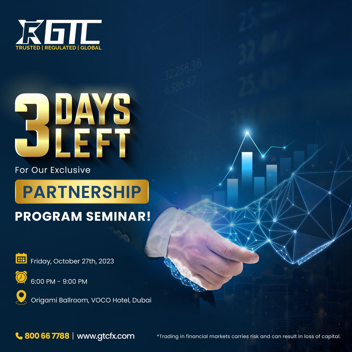 GTC_fx's tweet image. Just 3 Days remaining for our exclusive FREE Partnership Program Seminar. Register Now and Secure Your Spot. Join Us for Insights on Lucrative Opportunities!

Register Here: bit.ly/3rOLi64

#GTCFX #FreeSeminar #Seminar #DubaiSeminar #Dubai #vocodubai